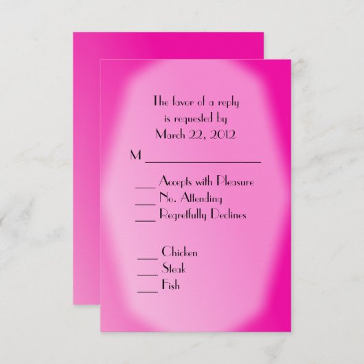 Bride en Groom Blue Wedding Fuchsia RSVP (Voorkant / Achterkant)