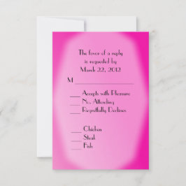 Bride en Groom Blue Wedding Fuchsia RSVP Kaartje