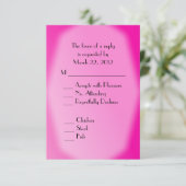 Bride en Groom Blue Wedding Fuchsia RSVP Kaartje (Staand voorkant)