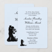 Bride en Groom Blue Wedding Invitation Kaart (Voorkant / Achterkant)