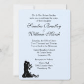 Bride en Groom Blue Wedding Invitation Kaart (Voorkant)