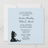 Bride en Groom Blue Wedding Invitation Kaart