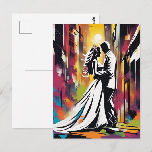 BRIDE EN GROOM BRIEFKAART (Voorkant / Achterkant)