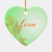 Bride en Groom, bruiloft, gele tulpbloemen Keramisch Ornament (Achterkant)