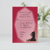 Bride en Groom Burgundy Wedding RSVP Kaartje (Staand voorkant)