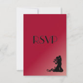 Bride en Groom Burgundy Wedding RSVP Kaartje (Achterkant)