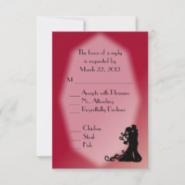 Bride en Groom Burgundy Wedding RSVP Kaartje