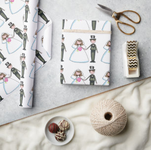 Bride en Groom Cadeaupapier