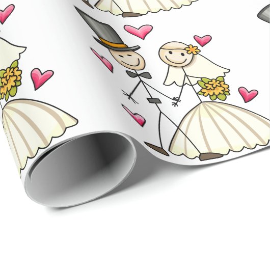Bride en Groom Cadeaupapier (Rol Hoek)