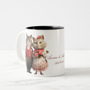 Bride en Groom Cats Tweekleurige Koffiemok