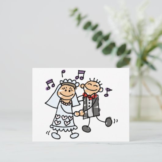 Bride en Groom Celebrate Briefkaart (Staand voorkant)