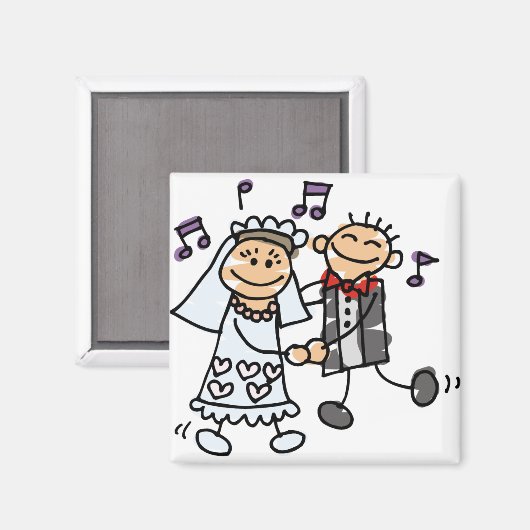 Bride en Groom Celebrate Magneet (Voorkant / Achterkant)