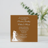 Bride en Groom Chocolate Wedding Kaart (Staand voorkant)