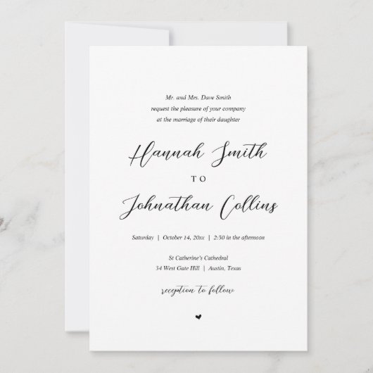 Bride en Groom Church Wedding, Bride Parents Kaart (Voorkant)