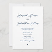 Bride en Groom Church Wedding, Navy Blue Kaart (Voorkant)