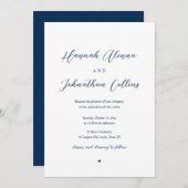 Bride en Groom Church Wedding, Navy Blue Kaart (Voorkant / Achterkant)