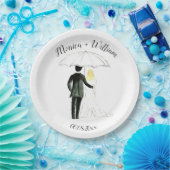 Bride en Groom Classic Modern Stylish Wedding Papieren Bordje (Feest)