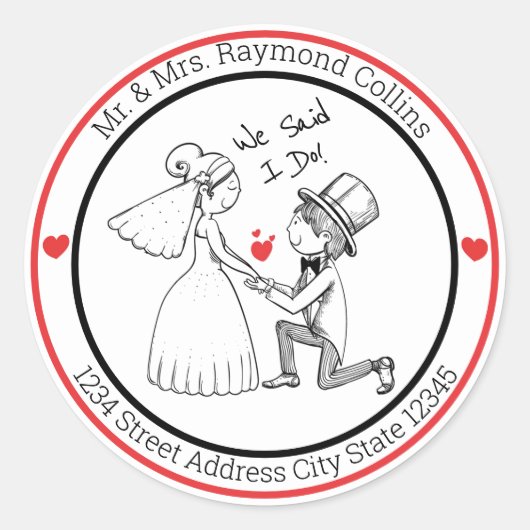 Bride en Groom Classic Round Sticker (Voorkant)