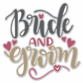 Bride en Groom Contour Sticker (Voorkant)