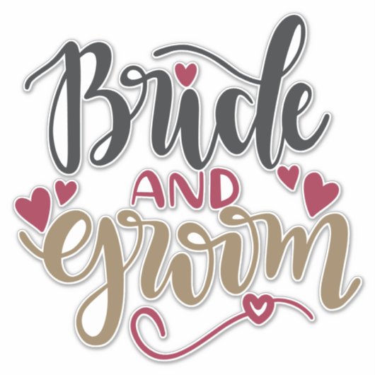 Bride en Groom Contour Sticker (Voorkant)