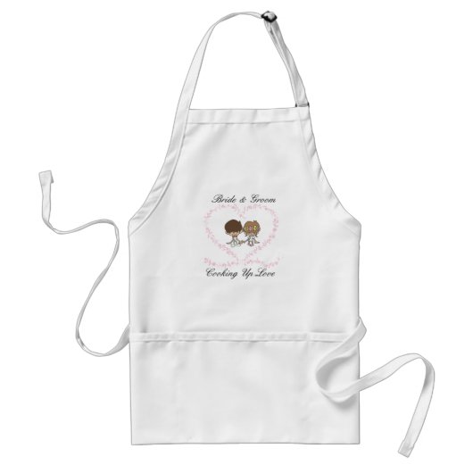 Bride en Groom-Cooking Up Love Standaard Schort (Voorkant)