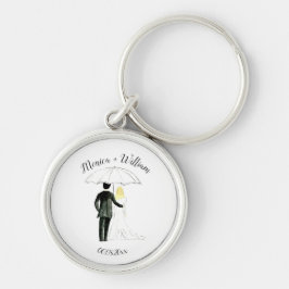 Bride en Groom Couple Elegant Date Wedding Sleutelhanger