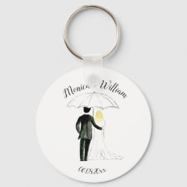 Bride en Groom Couple Elegant Date Wedding Sleutelhanger