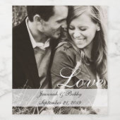 Bride en Groom Couple Photo Wedding Wijn Etiket (Enkel label)