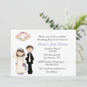 Bride en Groom Couples Wedding Shower Kaart (Staand voorkant)