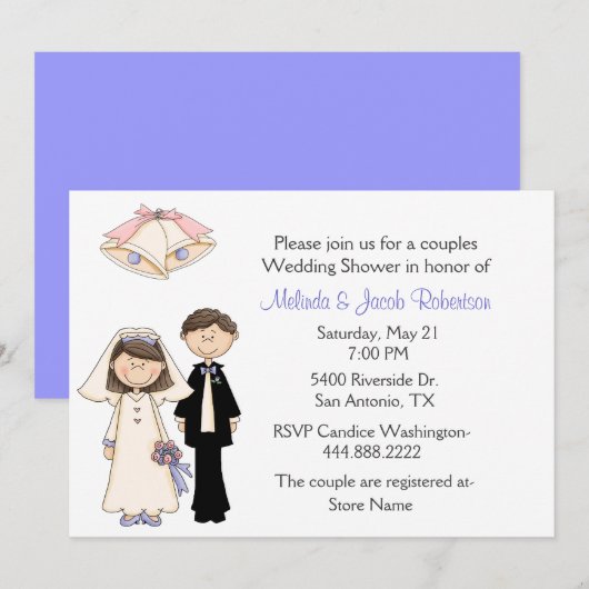 Bride en Groom Couples Wedding Shower Kaart (Voorkant / Achterkant)