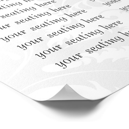 Bride en Groom Damask-zitplaatje voor Ontvangst Poster (Hoek)