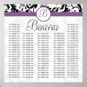 Bride en Groom Damask-zitplaatje voor Ontvangst Poster (Voorkant)