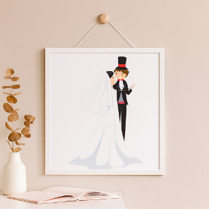 Bride en Groom Dancing Poster