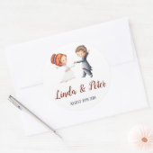 Bride en Groom Dancing Wedding Personalized Ronde Sticker (Envelop)