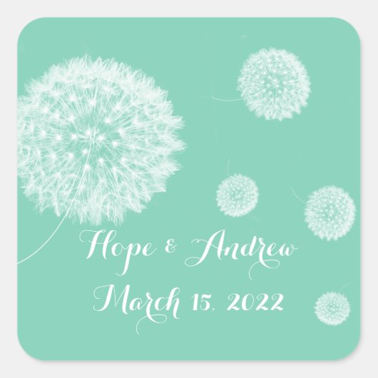 Bride en Groom Dandelion Sticker (Voorkant)