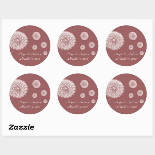 Bride en Groom Dandelion Sticker (Vel)