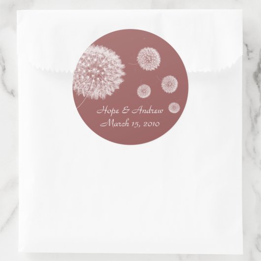 Bride en Groom Dandelion Sticker (Tas)