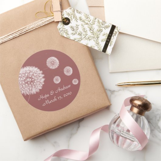 Bride en Groom Dandelion Sticker (Geschenken)