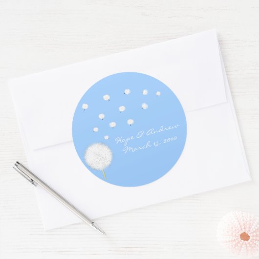 Bride en Groom Dandelion Sticker (Envelop)