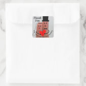 Bride en Groom Dank u Vierkante Sticker (Tas)