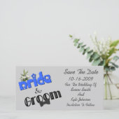 Bride en Groom Design Wedding sparen de Datum Save The Date (Staand voorkant)