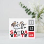 Bride en Groom Elope sparen de Data Card Briefkaart (Staand voorkant)