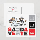 Bride en Groom Elope sparen de Data Card Briefkaart (Voorkant / Achterkant)