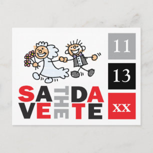 Bride en Groom Elope sparen de Data Card Briefkaart