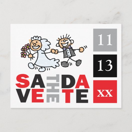 Bride en Groom Elope sparen de Data Card Briefkaart (Voorkant)