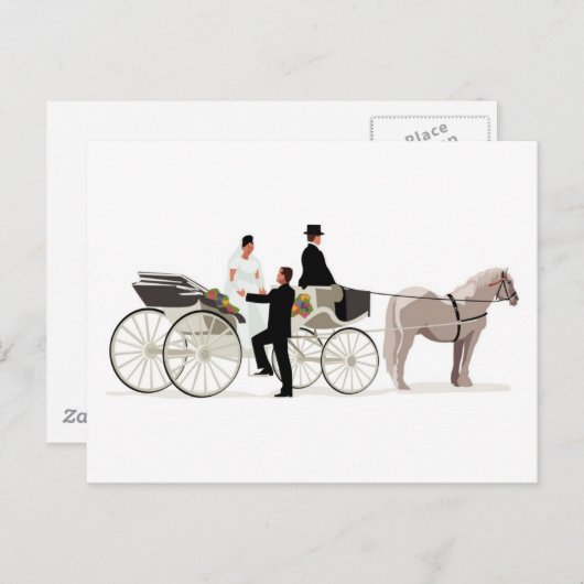 Bride en Groom en een bruiloft Briefkaart (Voorkant / Achterkant)