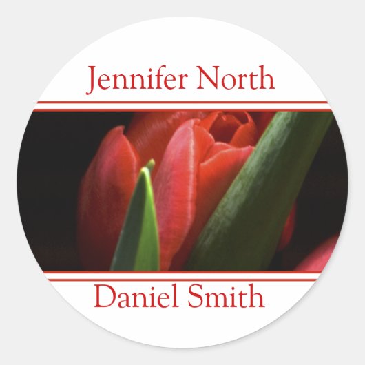 Bride- en Groom-envelopzegels Ronde Sticker (Voorkant)