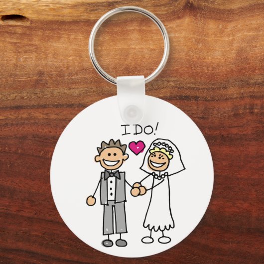 Bride- en Groom Exchange-berichten Sleutelhanger (Voorkant)