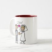 Bride- en Groom Exchange-berichten Tweekleurige Koffiemok (Voorkant links)