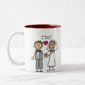 Bride- en Groom Exchange-berichten Tweekleurige Koffiemok (Links)